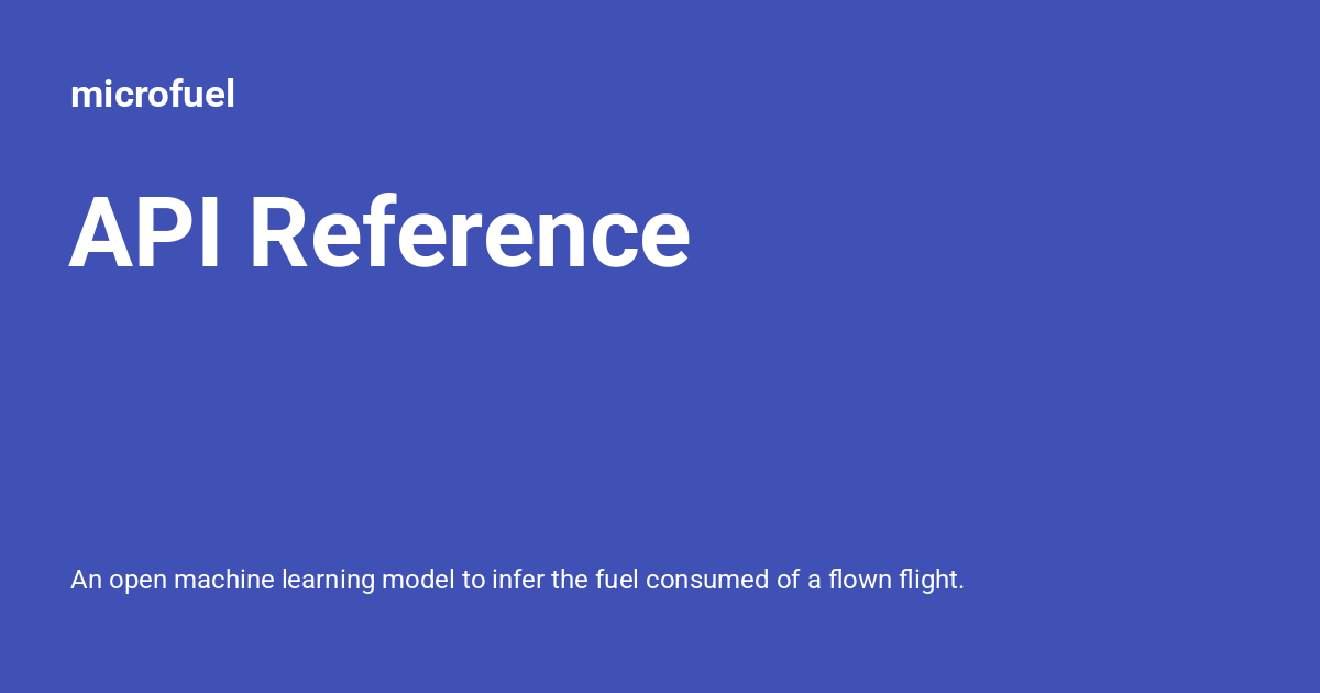 API Reference - microfuel